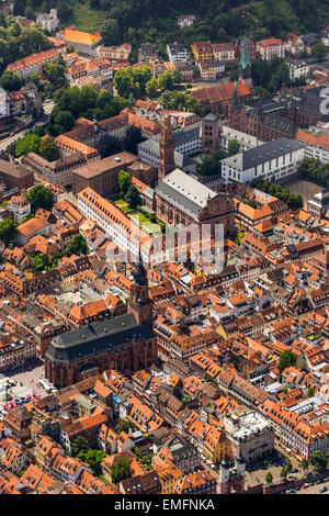 Church of the Holy Spirit, Jesuit Church behind, Heidelberg, Baden-Württemberg, Germany Stock Photo