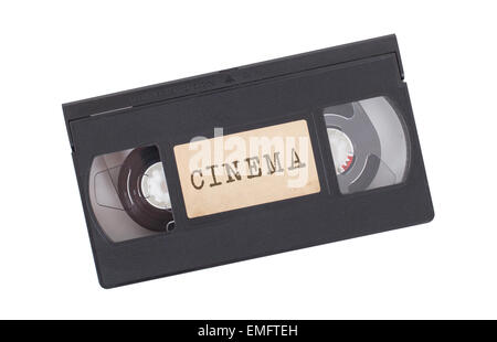Retro videotape isolated on a white background - Cinema Stock Photo