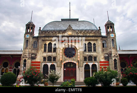 Sirkeci railway station historic architecture, last station of the Orient Express in Istanbul, Turkey Stock Photo