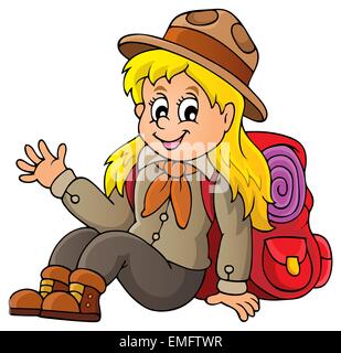 Scout girl theme image 1 - picture illustration. Stock Photo