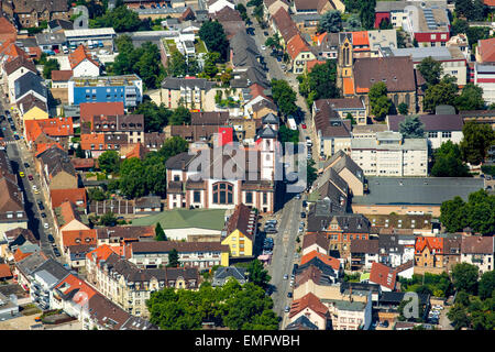 Aerial view of Neckarau district, Mannheim, Baden-Württemberg, Germany Stock Photo