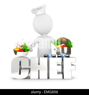 3d white people chef, isolated white background, 3d image Stock Photo