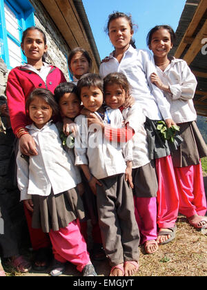 Village Rural School Children Happy Lukla Nepal Asia Stock Photo