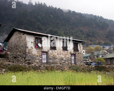 Trekkers Guest House Himalayas Lukla Nepal Asia Stock Photo