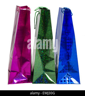 Three Colourful paper shopping bags Stock Photo