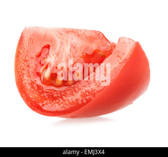 Red tomato slice isolated on white background Stock Photo