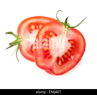 Tomatoes slices isolated on white background Stock Photo