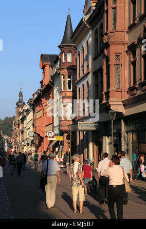 Germany Baden-Württemberg Heidelberg Hauptstrasse main street people Stock Photo