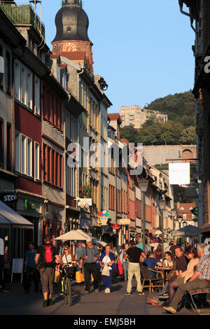 Germany Baden-Württemberg Heidelberg Hauptstrasse main street people Stock Photo