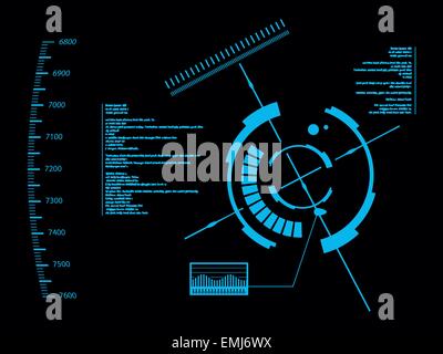 Futuristic blue virtual graphic touch user interface HUD Stock Vector