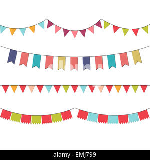 Colorful buntings for invitations, cards, flyers, celebrations. Stock Photo