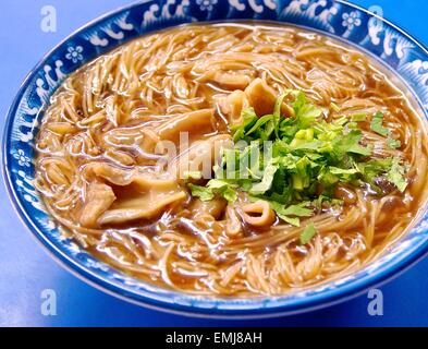 Pork intestine thin noodles in Taiwan Stock Photo