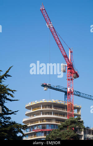 cranes, construction work in Bournemouth, Dorset in April Stock Photo