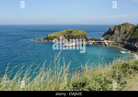 The passenger ferry MS Oldenburg docked at the pier on the island of Lundy in North Devon, England , UK Stock Photo