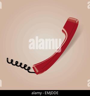 Realistic Vector Illustration of Red Retro Phone Tube Icon Stock Vector