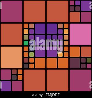 Retro abstract vector seamless colorful rounded tiles mosaic pattern Stock Vector