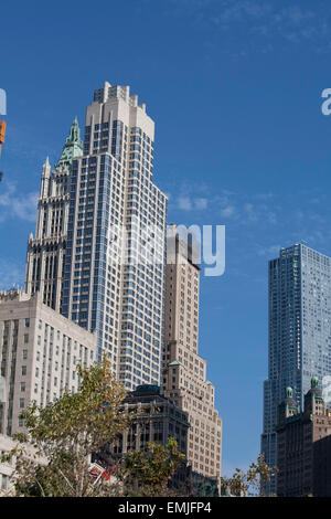 Office building beside  The Woolworth Building 233 Broadway Tribeca Manhattan New York City USA Stock Photo