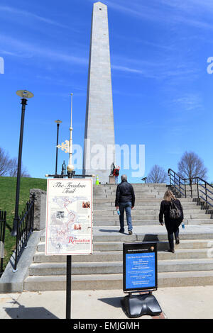 Bunker Hill monument in Boston Massachusetts. Boston Freedom Trail. Stock Photo