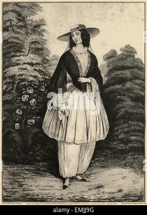 The Bloomer Costume, Nathaniel Currier, circa 1851 Stock Photo