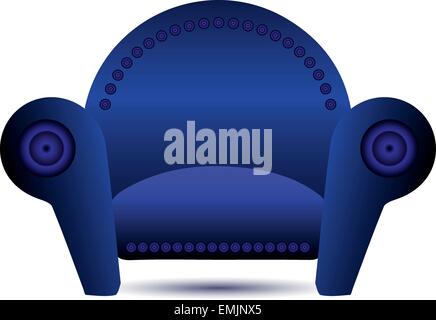 Classic Blue vector armchair isolated on white background Stock Vector