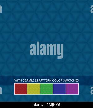 Set of colorful seamless pyramid pattern swatches Stock Vector