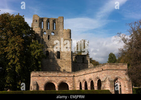 Kelso Abbey was founded in the 12th century by Tironensian monks and disestablished in the 16th century. Stock Photo