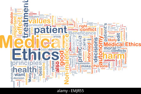 Background text pattern concept wordcloud illustration of medical ethics Stock Photo