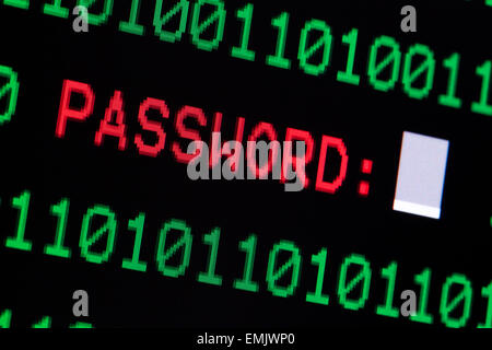 Password input on computer screen Stock Photo