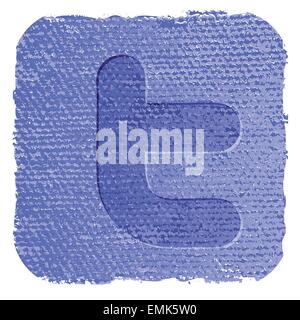 Grunge vector illustration of the twitter icon - vector Stock Vector