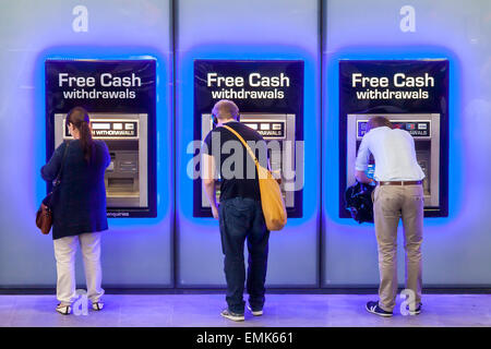Credit card machines in the station hall Station King's Cross Station, London, England, United Kingdom Stock Photo