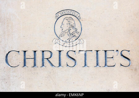 Logo, plate at the auction house Christie's, London, England, United Kingdom Stock Photo