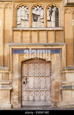 Door in Old Schools Quadrangle, [Bodleian Library], [Oxford University], Oxford, Oxfordshire, England, UK Stock Photo