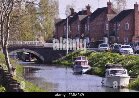 The River Nene Old Course at Outwell on the Norfolk/Cambridgeshire border, Fenland Stock Photo