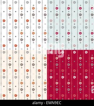 Geometric seamless vintage pattern background with floral elements Stock Vector