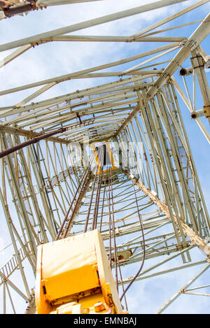 oil derrick and top drive for ocean drilling Stock Photo