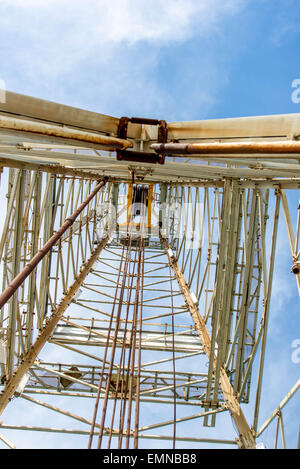 oil derrick and top drive for ocean drilling Stock Photo