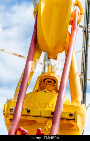 oil derrick and top drive for ocean drilling Stock Photo