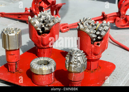 red drill bits for oil and gas extraction Stock Photo