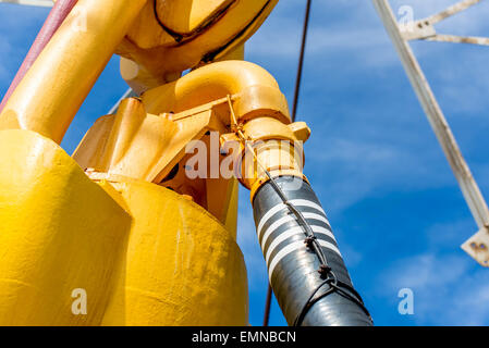 oil derrick and top drive for ocean drilling Stock Photo