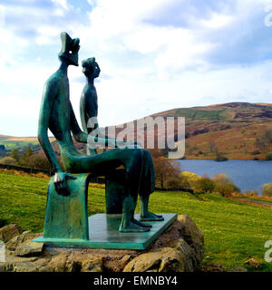 Henry Moore,  1952/3   'King & Queen'in Glenkiln sculpture park Dumfrisshire Stock Photo