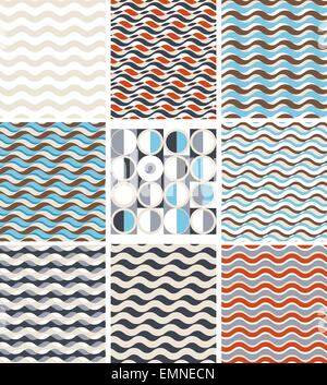 Set of geometric seamless pattern backgrounds Stock Vector
