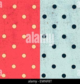 Polka-dot seamless patterns, grunge background with dots. EPS 10 vector. Stock Vector