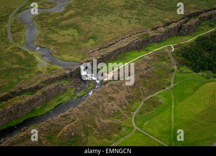 Almannagja fissure, Mid-Atlantic Ridge, Thingvellir National Park, Iceland Stock Photo