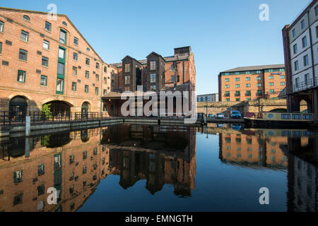 Reflections at Victoria Quay, Sheffield City Centre in South Yorkshire England UK Stock Photo