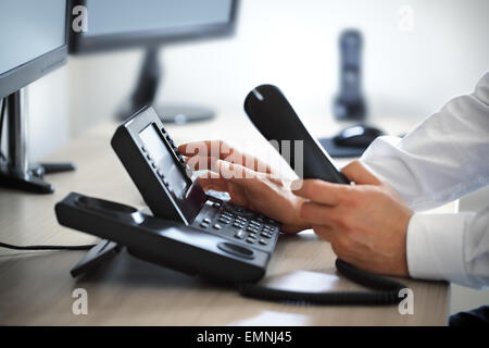 Dialing telephone keypad Stock Photo