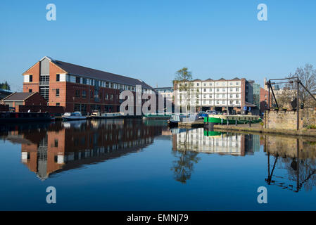 Reflections at Victoria Quay, Sheffield City Centre in South Yorkshire England UK Stock Photo