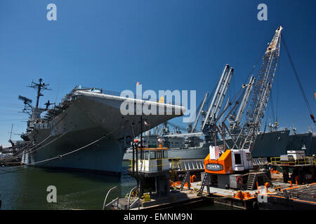 USS Hornet in Alameda, California Stock Photo