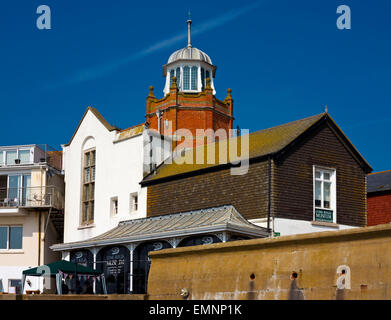 Exterior view of Lyme Regis Museum containing a collection of fossils found on the Jurassic Coast in West Dorset England UK Stock Photo