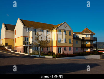 Newly built modern apartment block in Seaton a seaside resort on the south Devon coast England UK Stock Photo