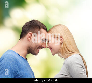 smiling couple looking at each other Stock Photo